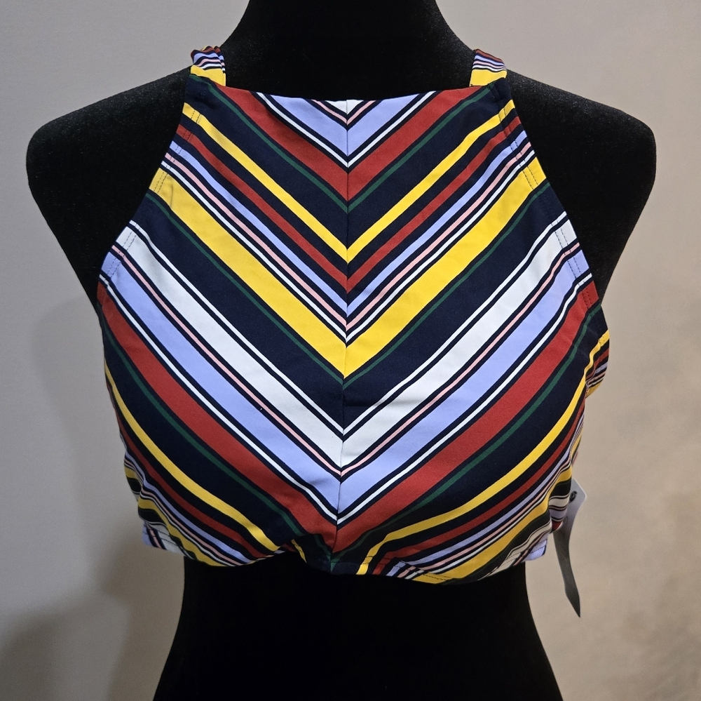 Anne Cole striped halter bikini top